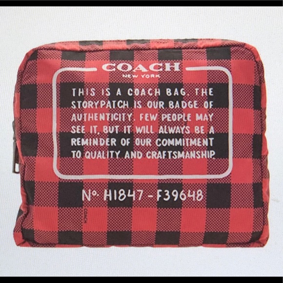 NWT Coach packable backpack with gingham print - Picture 5 of 8